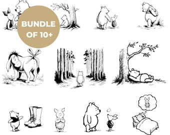 Classic Pooh SVG Bundle: Winnie the Pooh Clip Art (Digital Download)