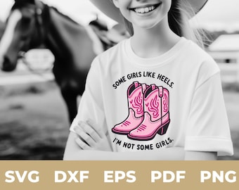 Botas vaqueras SVG: Diseño retro de chica campestre (archivos digitales)