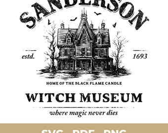 Vintage Witch Museum SVG, PNG & PDF Bundle: Halloween Salem Designs