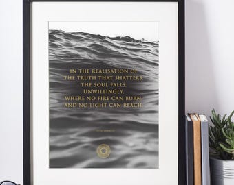 Poetry Print | "On Descent" from Libratio | Dark Wave Wall Art | Grief & Depression Poem | Contemplative Printable | Instant Download