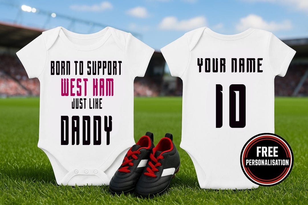 West Ham Baby Bodysuit: Born to Support Football Team Israel