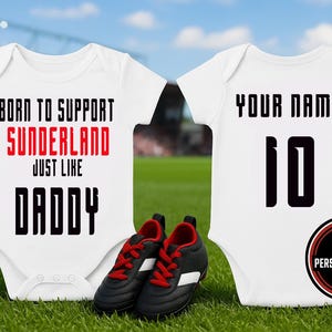 Chaleco de bebé del equipo de fútbol del Sunderland, Born to Support, regalo para bebé