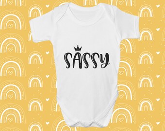 Sassy, baby groeien, baby bodysuit, baby sleepsuit, baby kleding, pasgeboren baby groeien