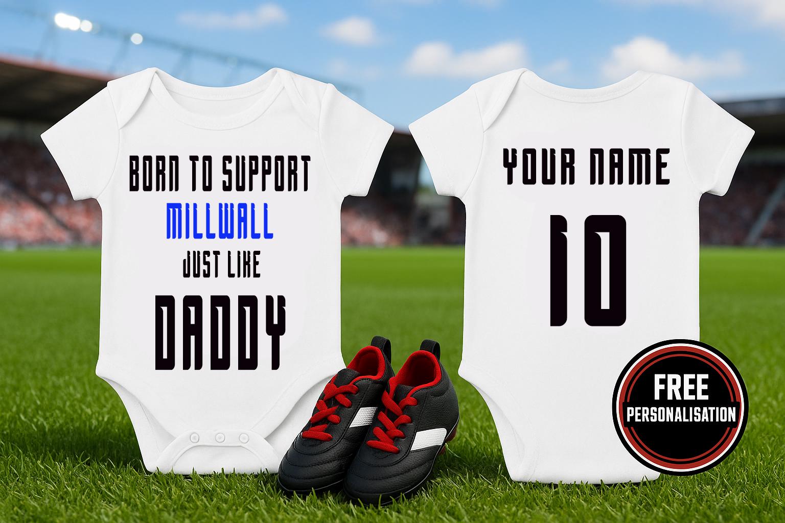 Millwall Baby Bodysuit: Born to Support Football Team UK