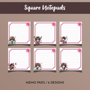Donkey Memo Pad, Printable Notepad Set, Square Note Cards, Printable Stationery, DIY Sticky Notes, Printable Memo Pad Set (PDF)