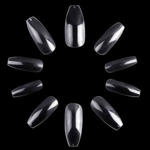 Long Coffin Ballerina Clear Nail Tips for Press On Nails and Nail Art