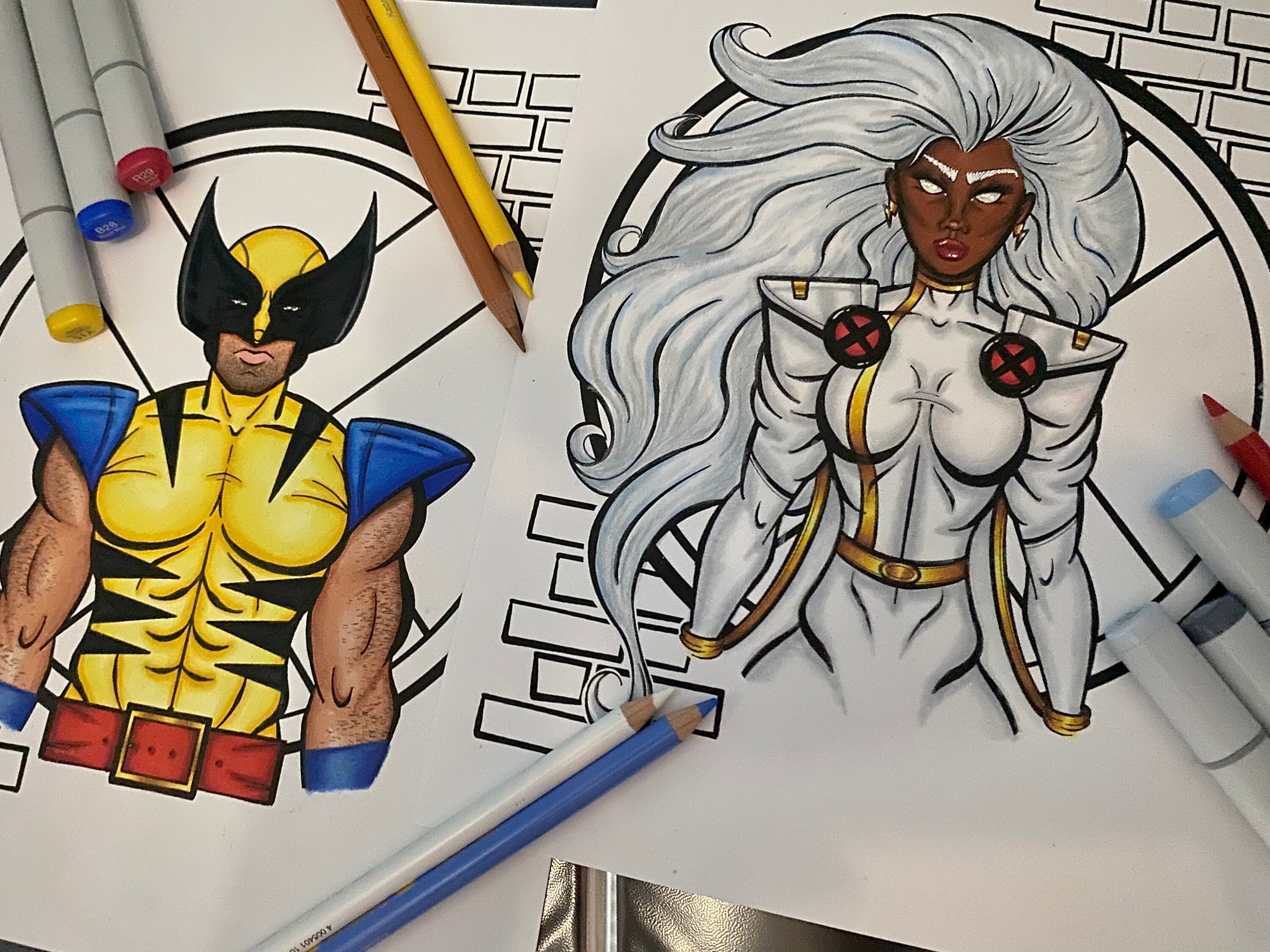 Mystique X-MEN 5pc. Coloring Page Set, Large Print - Etsy