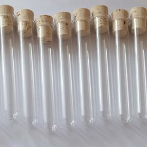 12 test tubes real glass 100 x 16 mm with flanged edge and natural cork for flowers / wedding / spices in spice jars suitable for food