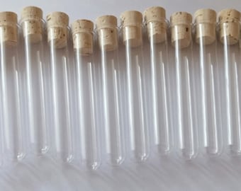 12 test tubes real glass 100 x 16 mm with flanged edge and natural cork for flowers / wedding / spices in spice jars suitable for food