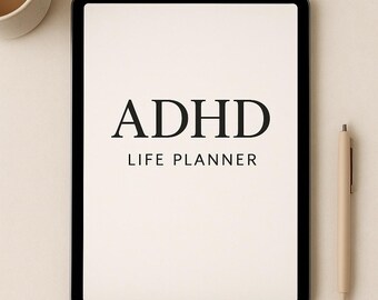 ADHD Life Planner, Adult Productivity Journal, Self Care (PDF Digital Download, 250+ Pages