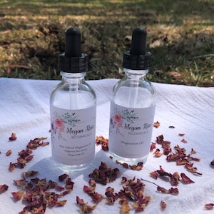 Magnesium Oil - Rose Infused or Unscented 2 oz | Restful Sleep | Muscle Pain Relief | Magnesium Deficiency | Arthritis Relief | Cramp Relief