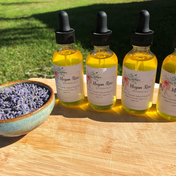 Organic Lavender Infused Body Oil 2 oz