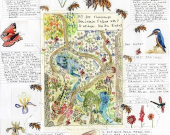 My Garden for Pollinators, A4 art print