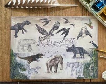 The Barometer of Life, A5 Greeting Card, Collage of drawings and paintings, Age 10