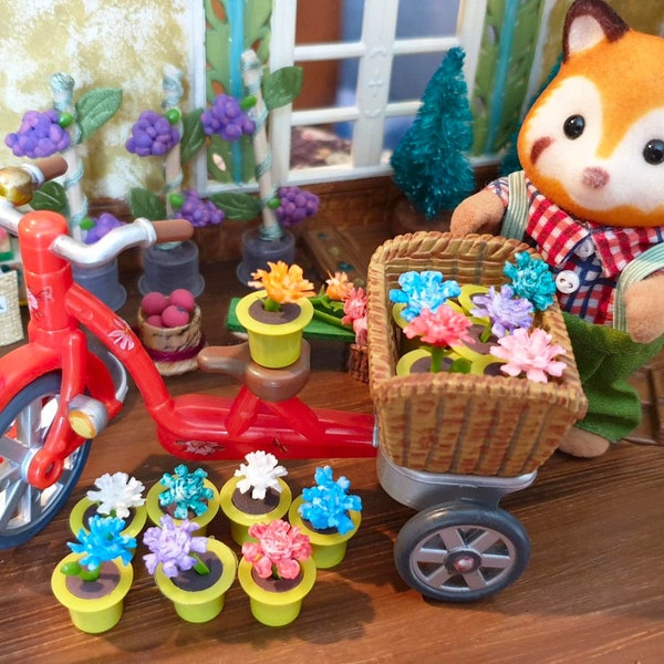 Miniature Flowers, Flower pot, Roses, Garden,Toy, Doll, Rabbit Families