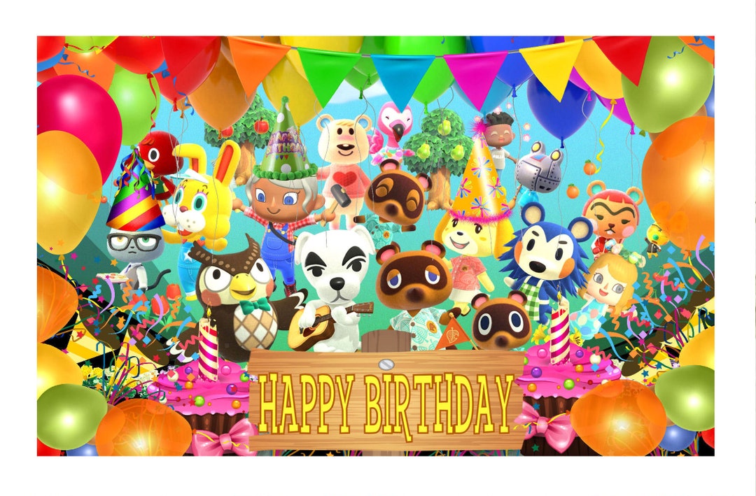 Animal Crossing Birthday Card Quality Glossy Print Gift Etsy