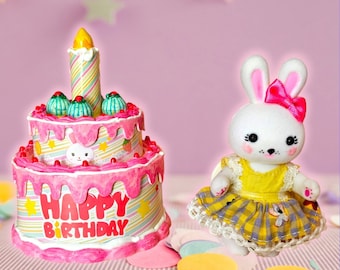 Birthday Cake, Toy cake topper, Gift, Celebration, Woodland, Critter Animal Family