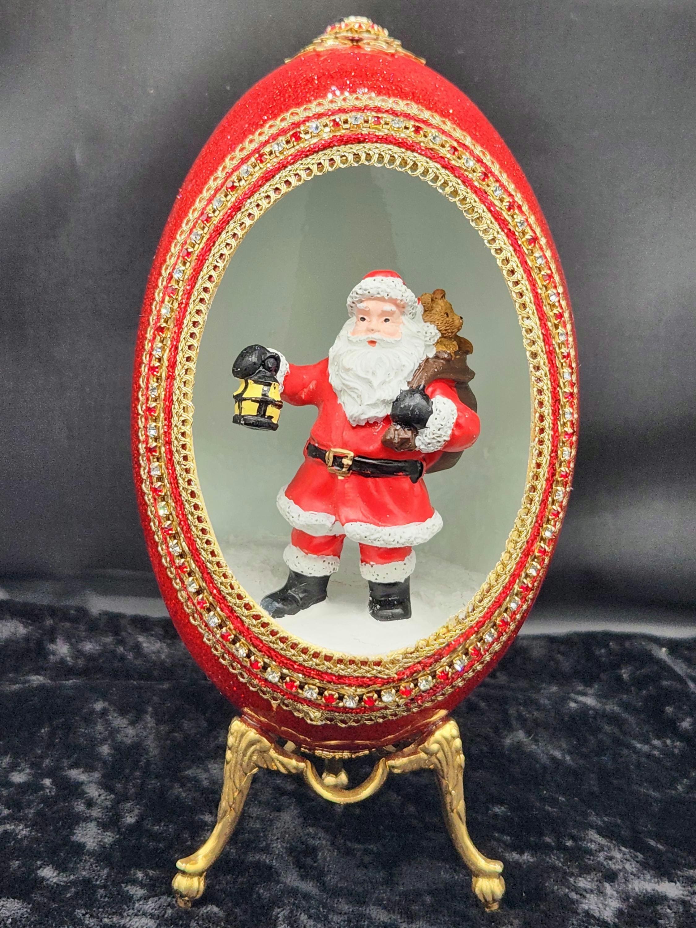 il_fullxfull.4410544497_p1ww.jpg Vintage Santa DIORAMA Egg Ornament Santa Claus main image 1