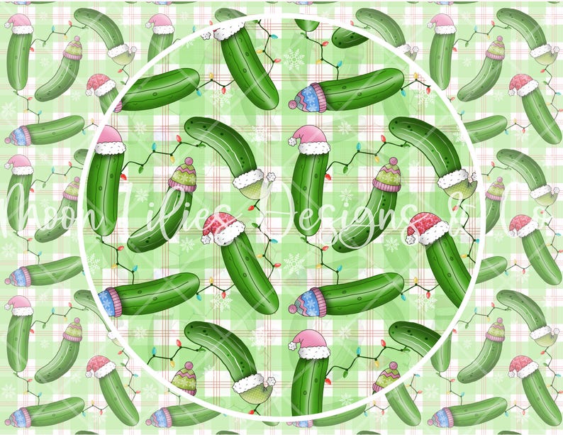 Pickle Christmas Png Seamless Pattern Digital Design Download ...