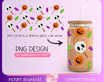 Halloween Popsicles Cup Wrap Png, Halloween Cake Pops, Summerween Glass Can Wrap Instant Download File, Spooky Libbey png Halloween Wrap Png