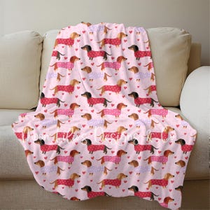 Dachshund Blanket, Weiner Dog Gift, Dog Blanket, Throw Blanket Couch, Fleece Blanket, Dog Lover Gifts, Weiner Dog, Dachshund Gift, Daschund