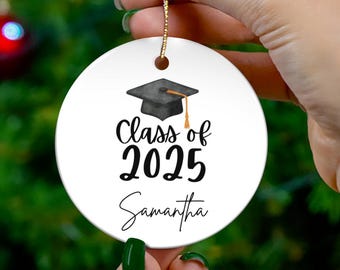 Custom graduation ornament, graduation 2025 ornament, Class of 2025 Personalized Graduation Ceramic Ornament