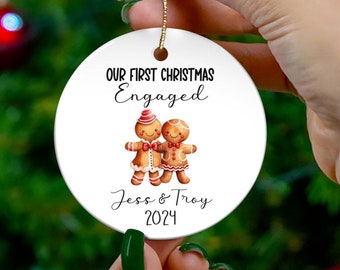Our first christmas Engaged, custom engaged ornament, personalized engaged christmas ornament, first christmas engaged 2024
