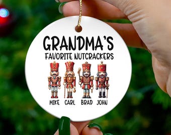 Grandma's favorite NUTCRACKERS, personalized ornament for grandma, custom grandma ornament, Grandma Christmas gift custom ornament