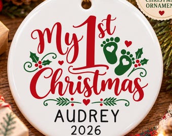 Personalized Baby First Christmas Ornament, Custom Baby Name Ornament 2026, My 1st Christmas Keepsake, New Baby Christmas Gift 2026 ornament