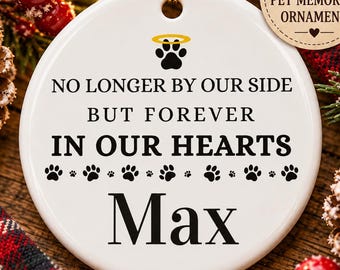 Personalized Pet Memorial Ornament, Custom Pet Name Christmas Ornament, Pet Loss Keepsake, Dog or Cat Memorial Gift 2026