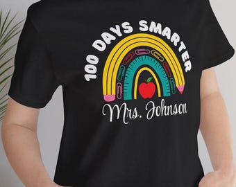 100 days of school teacher shirt, 100 days of school personalized teacher tshirt, 100 days of school teacher custom tshirt