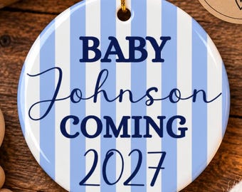 Baby announcement ornament 2027, custom baby announcement ornament, gender reveal ornament, personalized baby due 2027 or ament