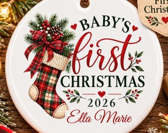 Personalized Baby First Christmas Ornament, Custom Birth Stats Keepsake, Baby Boy Name Ornament, Newborn Christmas Gift 2026, baby ornament
