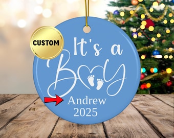 It's a boy baby shower 2025, custom baby boy ornament 2025, Baby boy ornament, personalized baby ornament, baby boy announcement 2025