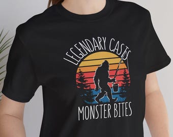 bigfoot fishing tshirt, sasquatch fishing tshirt, bigfoot shirt, bigfoot fishing, bigfoot, sasquatch funny fishing shirt, funny  fishing tee