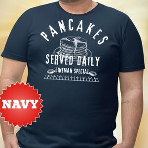 T-shirt 'Distressed Pancakes Served Daily' - Manches Courtes, Coupe Unisexe, Coton Mélangé