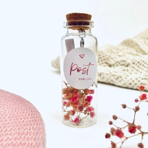 Patentante fragen, willst du meine Patentante werden, Geschenk Patin, Trockenblumen, Flaschenpost