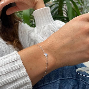 Mama Tochter Geschenk Armband Silber mit Herz Vater Tochter Geschenkidee Geburtstag Weihnachtsgeschenk Tochter Weihnachten Armkettchen