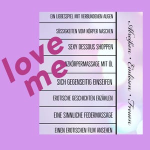 erotische Gutschein Karte für deinen Partner zum Jahrestag Geburtstag Hochzeitstag Geschenk Weihnachten Adventskalender