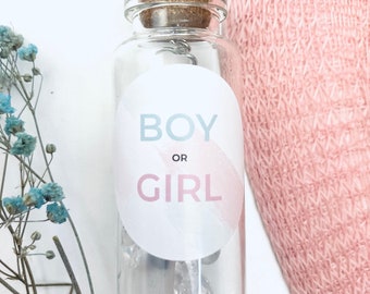 Gender reveal, it's a girl, it's a boy, gender reveal, baby shower