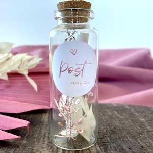 Du wirst Tante / Schwangerschaft verkünden / Geschenk Trockenblumen /ich  bin schwanger / Flaschenpost / Karte