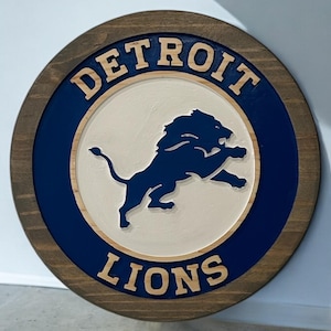 Detroit Lions wood carved Signs