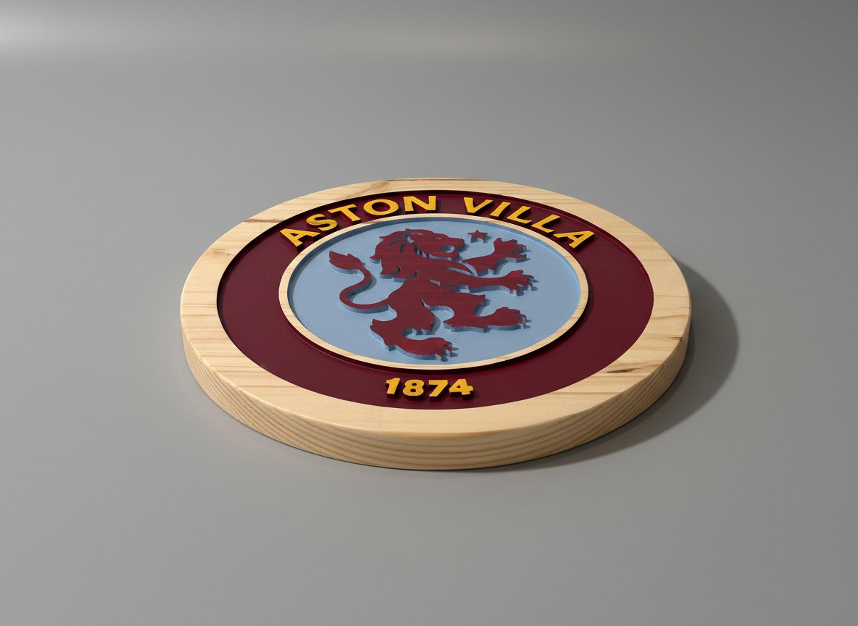 ベスパなど　ASTON VILLA F.ｃ.バッチ　エンブレム　USEDです。 Aston Villa Crest Carved Pine Wall Sign, 12–30 Inch - Etsy