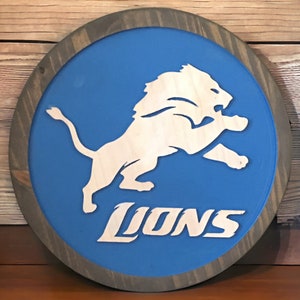 Detroit Lions wood carved Signs