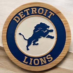 Detroit Lions wood carved Signs