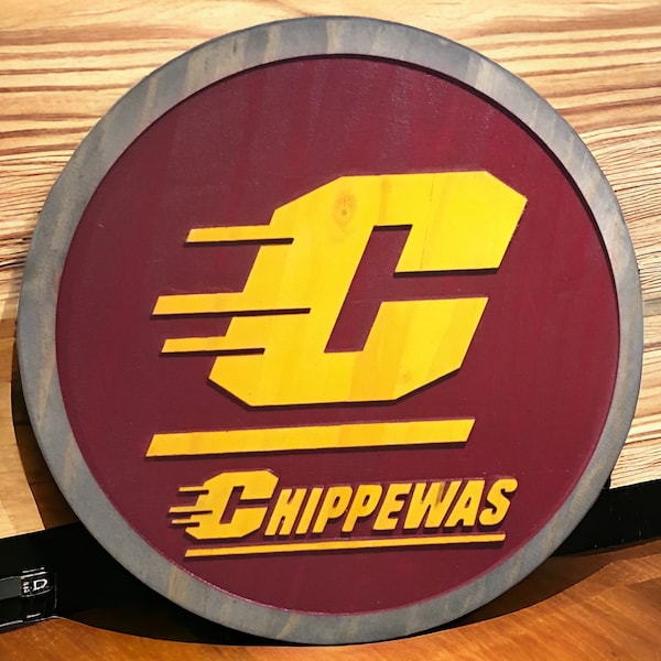 Central Michigan University Wood Sign