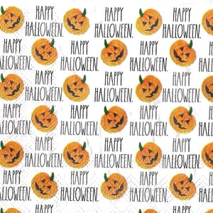 2 - 5"x5",happyhalloween, pumpkin, Decoupage Napkins, sunflowers, Paper Napkins for decoupage, Decoupage for beginners, napkin art, craft