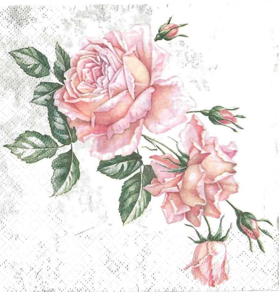 2 6 1/2 X 6 1/2, Vintage Roses, Decoupage Napkins, Paper Napkins for ...