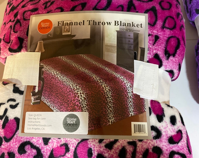 Flannel throw blanket leopard print