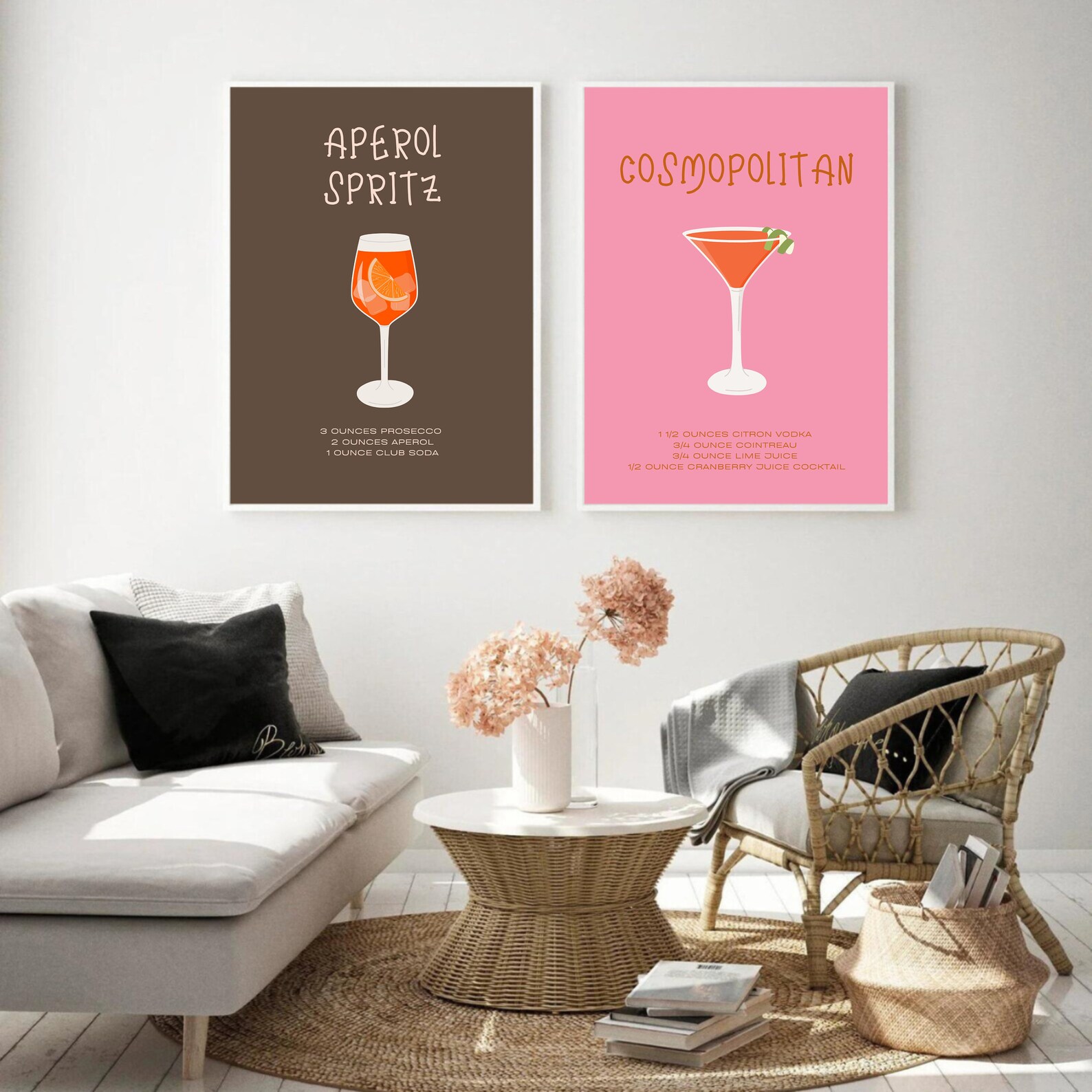 Set of 12 Alcohol Drinks, Cocktail Retro Posters, Bar Cart Prints ...